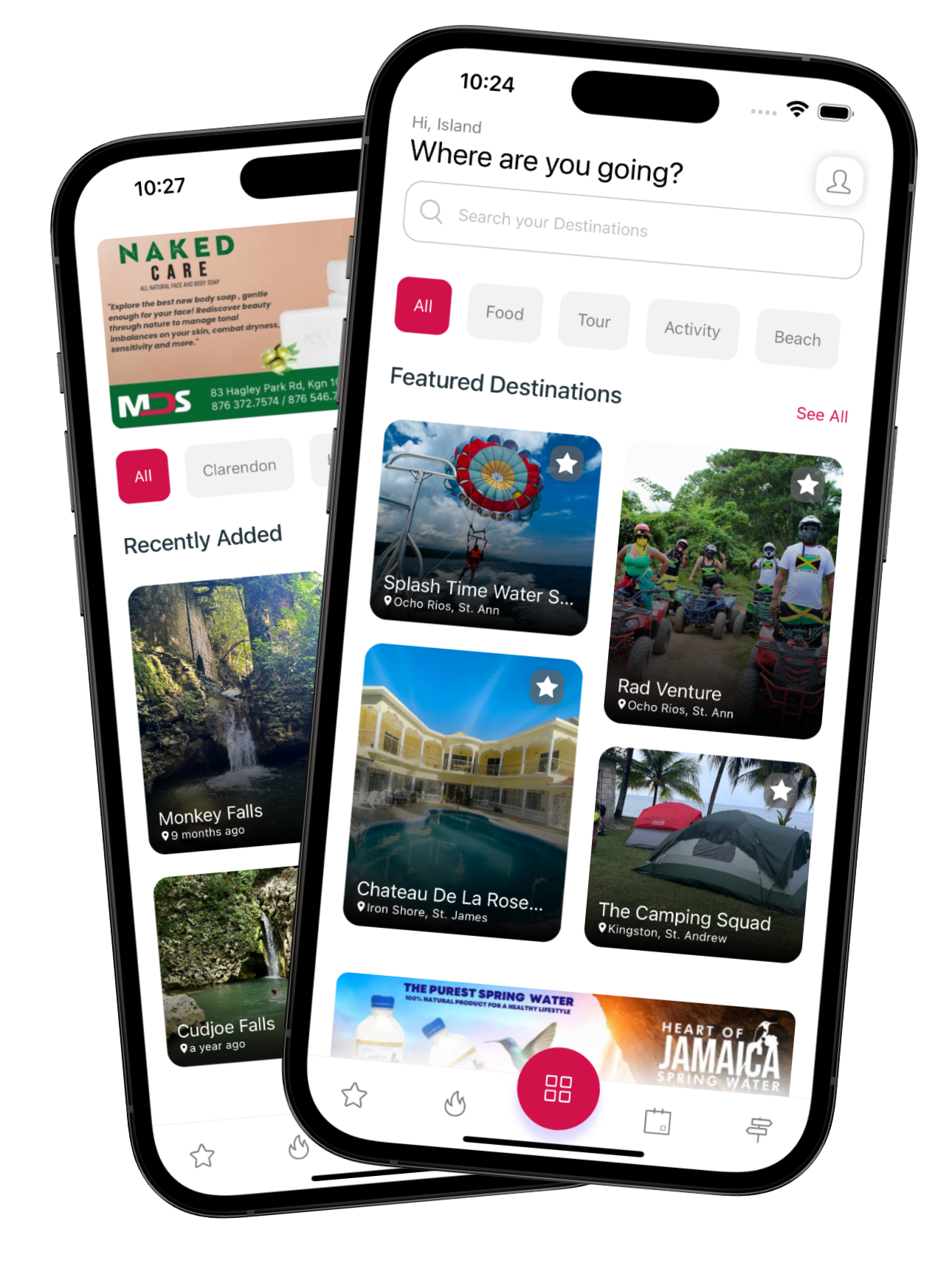 Island Destinations App Interface
